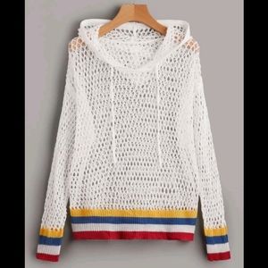 Hollow Out crochet Hooded Cover Up